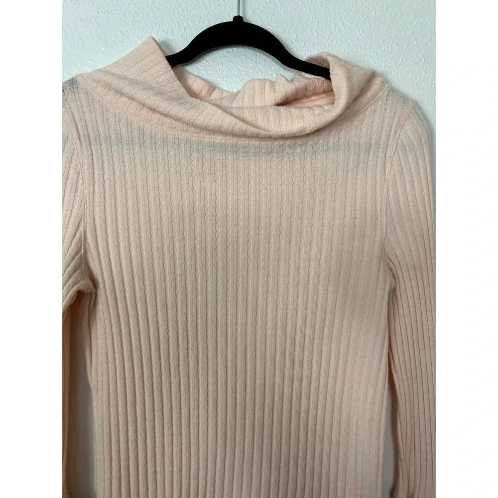 Free People Mixed up Cuff Thermal Sweater Top Peach Large Boho